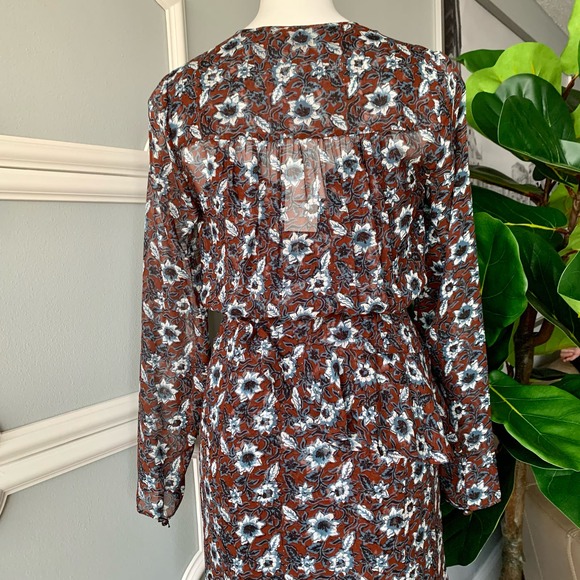 Veronica Beard Sazan Runway Asymmetric Ruffled Silk Chiffon Midi Dress Size 6 - Picture 9 of 13